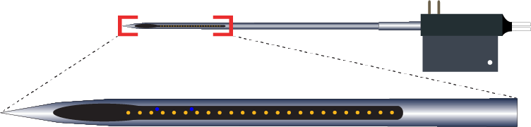 Single 24 Channel Optic Fiber Electrode